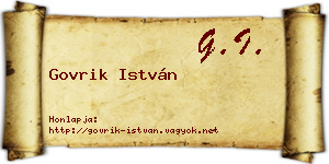 Govrik István névjegykártya